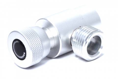 Zijaanzicht van geavanceerde adapter voor Paintball CGA 320 CO2-cilinders