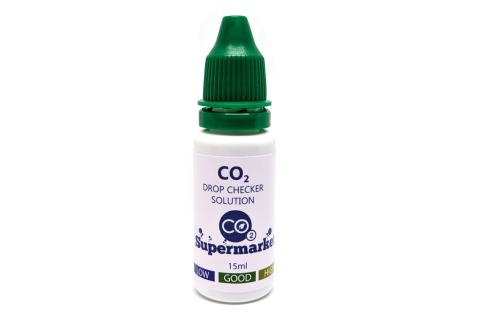 Foto van een flesje met 15 ml Drop Checker-oplossing