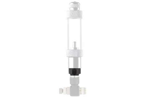 Pisco 4 / 6mm Adapter aangesloten op Bubble Counter en Flow Controller