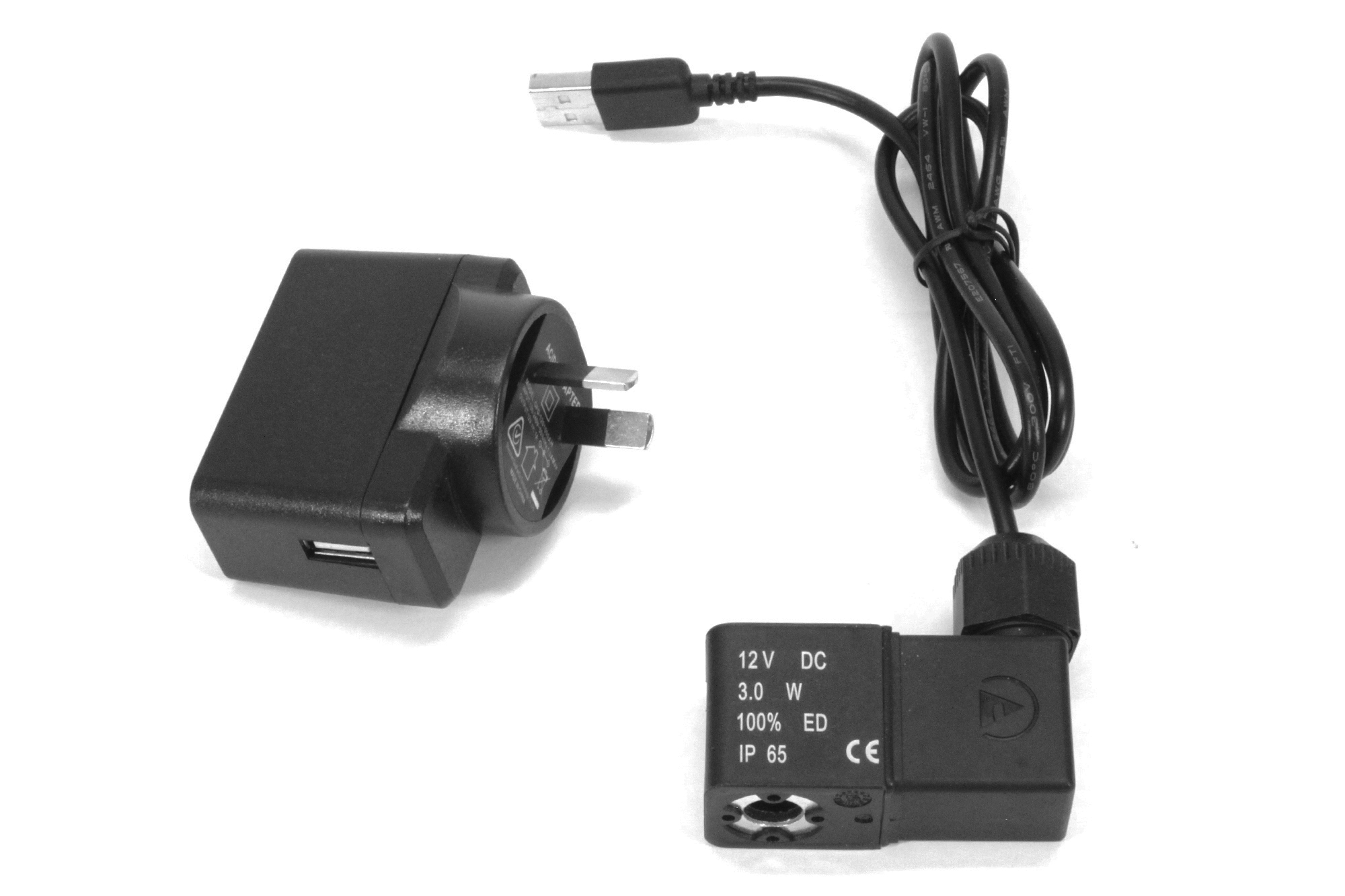 12v DC USB-solenoïdespoel en transformator voor Australië en Nieuw-Zeeland